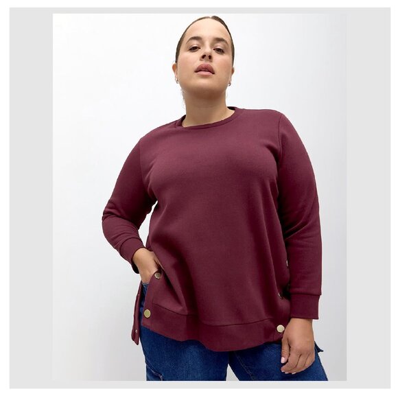 NWT PENNINGTONS Maroon Crew Neck Long Sleeve Sweatshirt/Sweater Size 1X - Picture 13 of 16